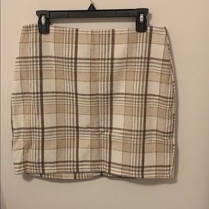 High waisted plaid wool-mix skirt
